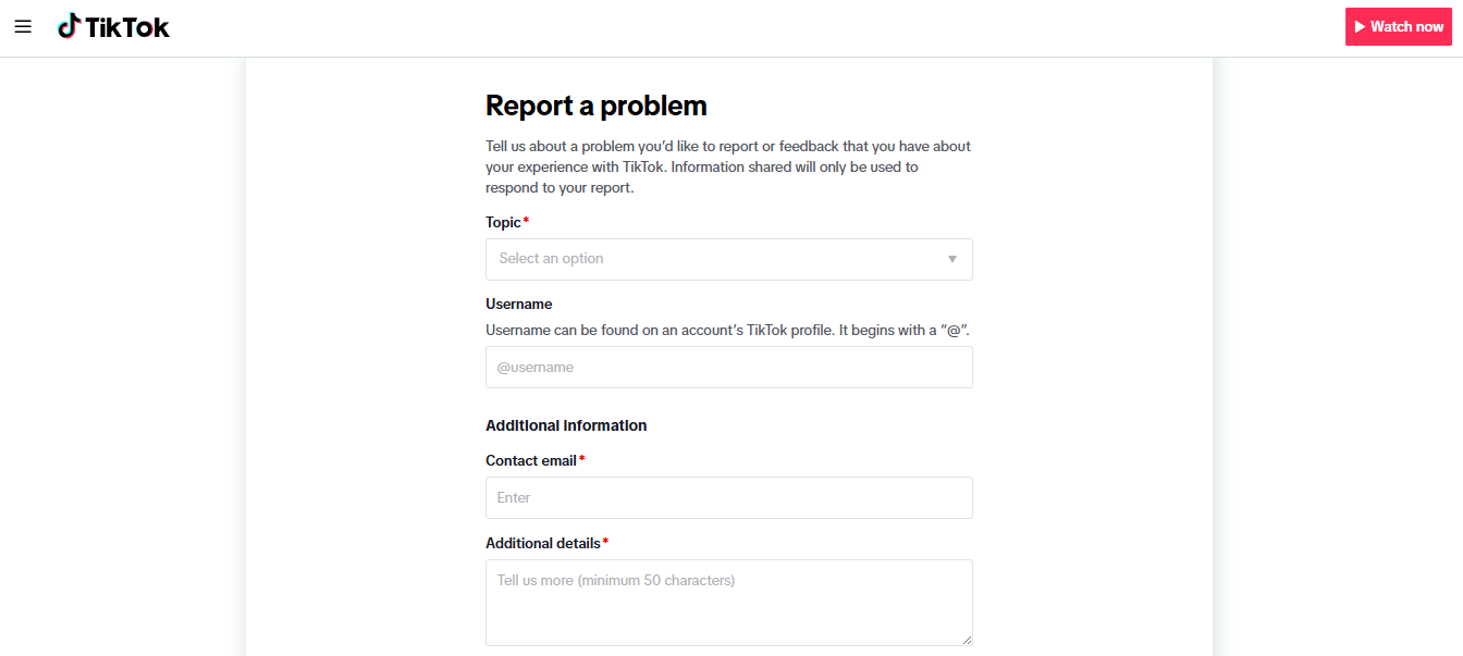 How to remove someone’s account from TikTok 11 report a problem form tiktok