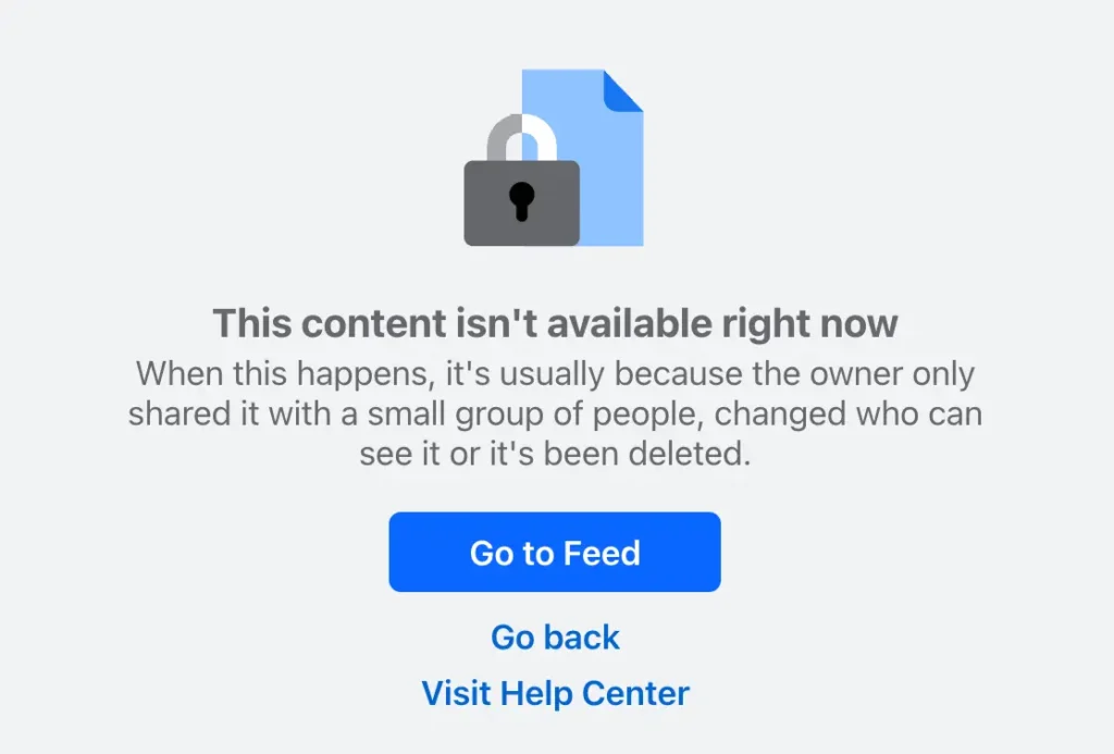 How we cleared a coordinated Facebook smear against a video production company 5 The same Facebook post removed - This content isn't available right now