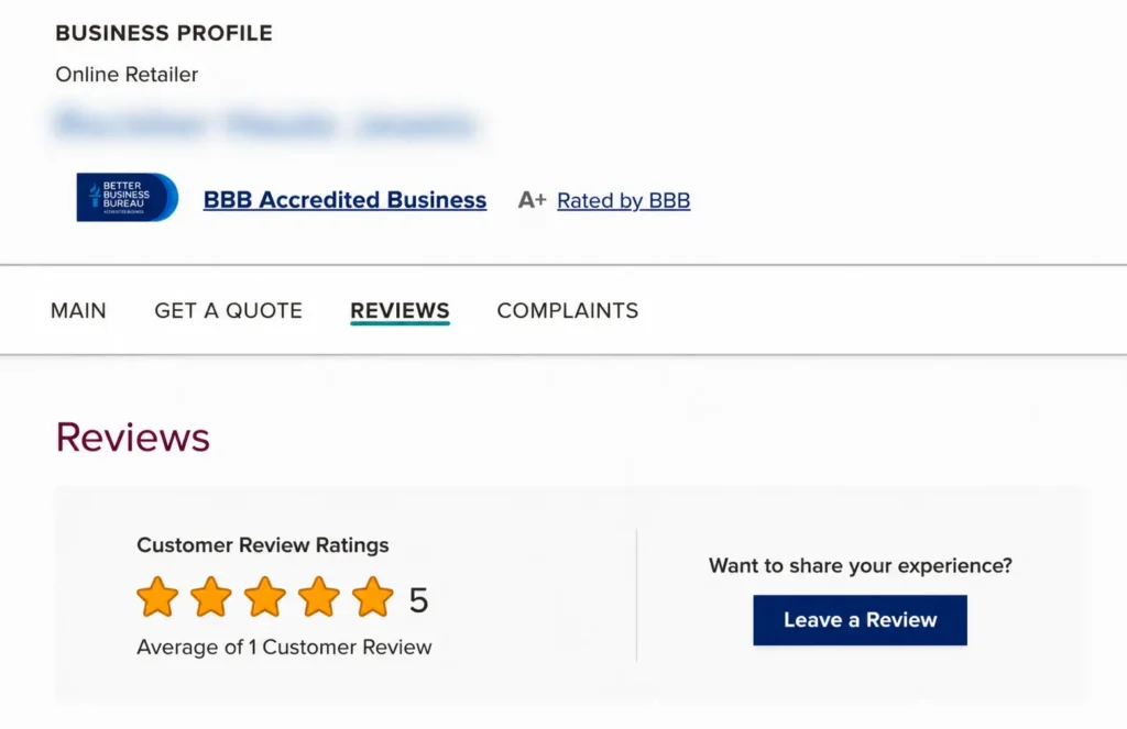 Restoring an online retailer BBB profile from 2.33 to 5 stars 1 The same BBB business profile restored to 5 stars after the two complaints were removed