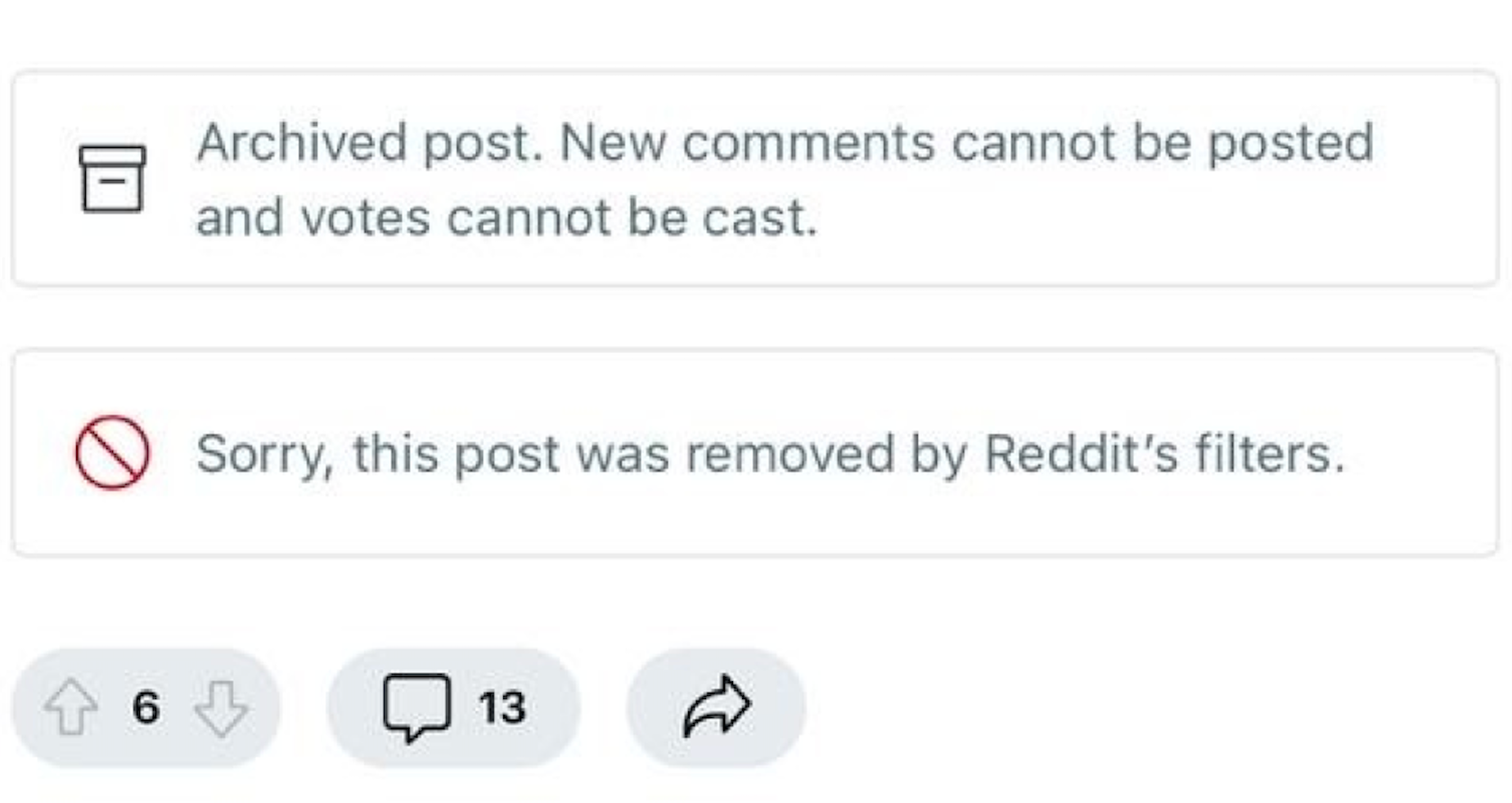 Reddit Post Removal Service 3 Reddit notice: post removed by Reddit's filters