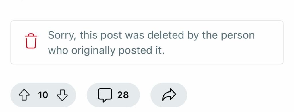 Reddit Post Removal Service 2 A removed Reddit post notice