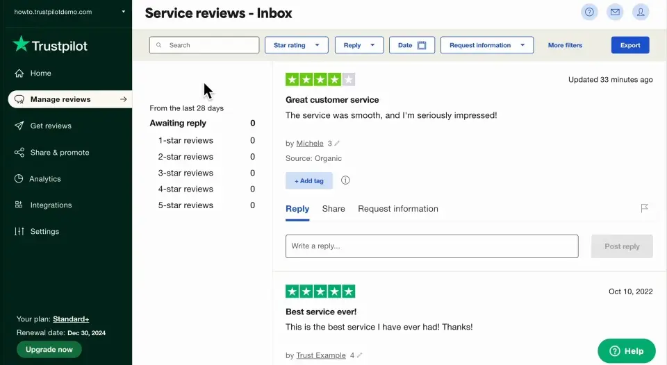 Is it possible to delete your Trustpilot business page? 4 trustpilot-account-dashboard