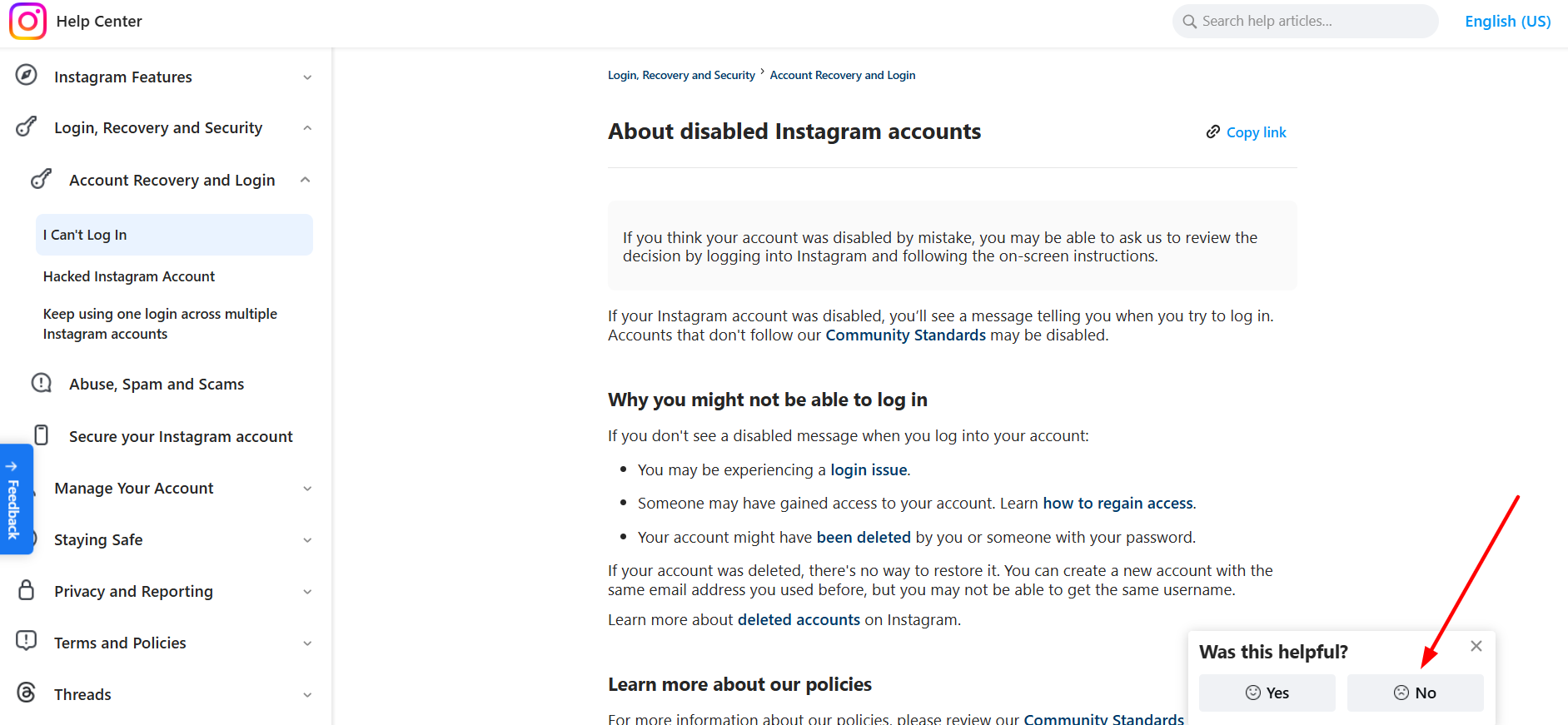 How to recover a disabled Instagram account 6 Instagram Help Center: About disabled Instagram accounts