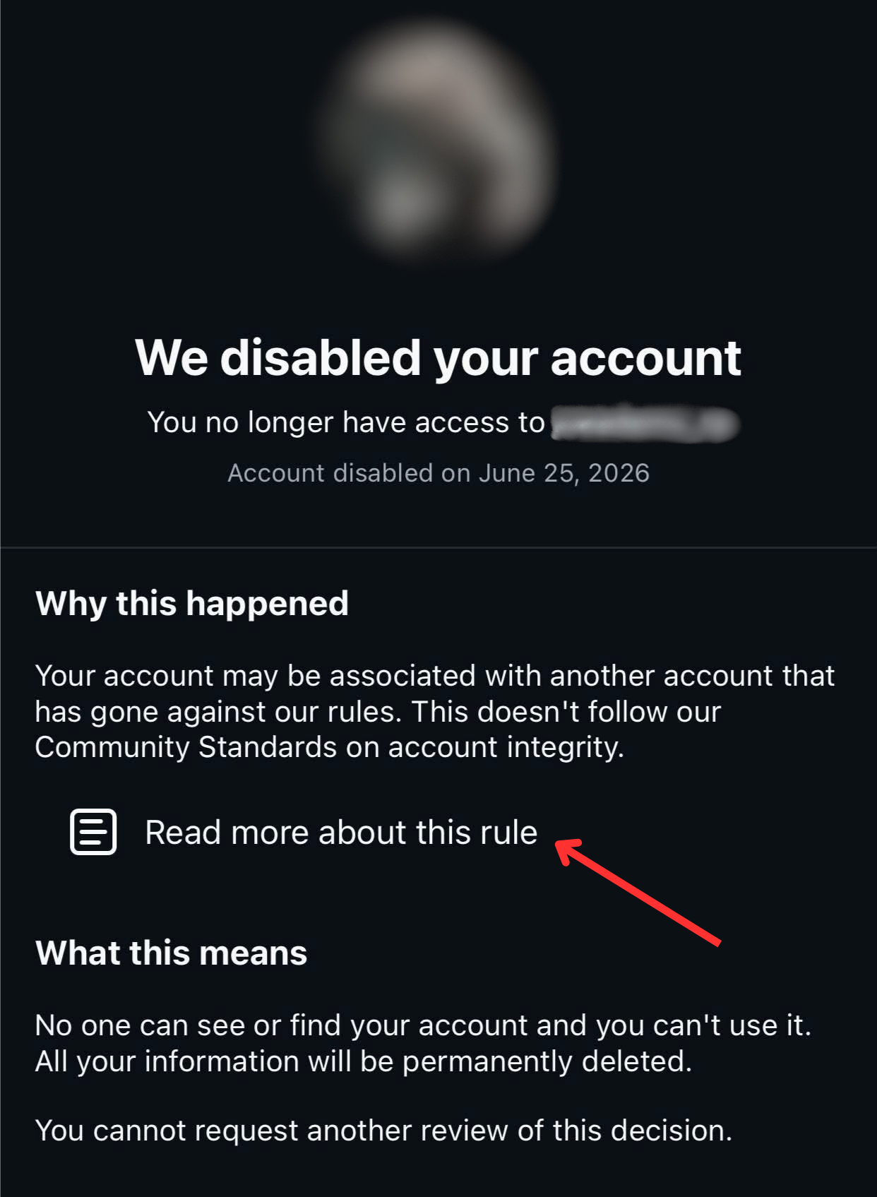 How to recover a disabled Instagram account 5 Instagram 'Read more about this rule' appeal option